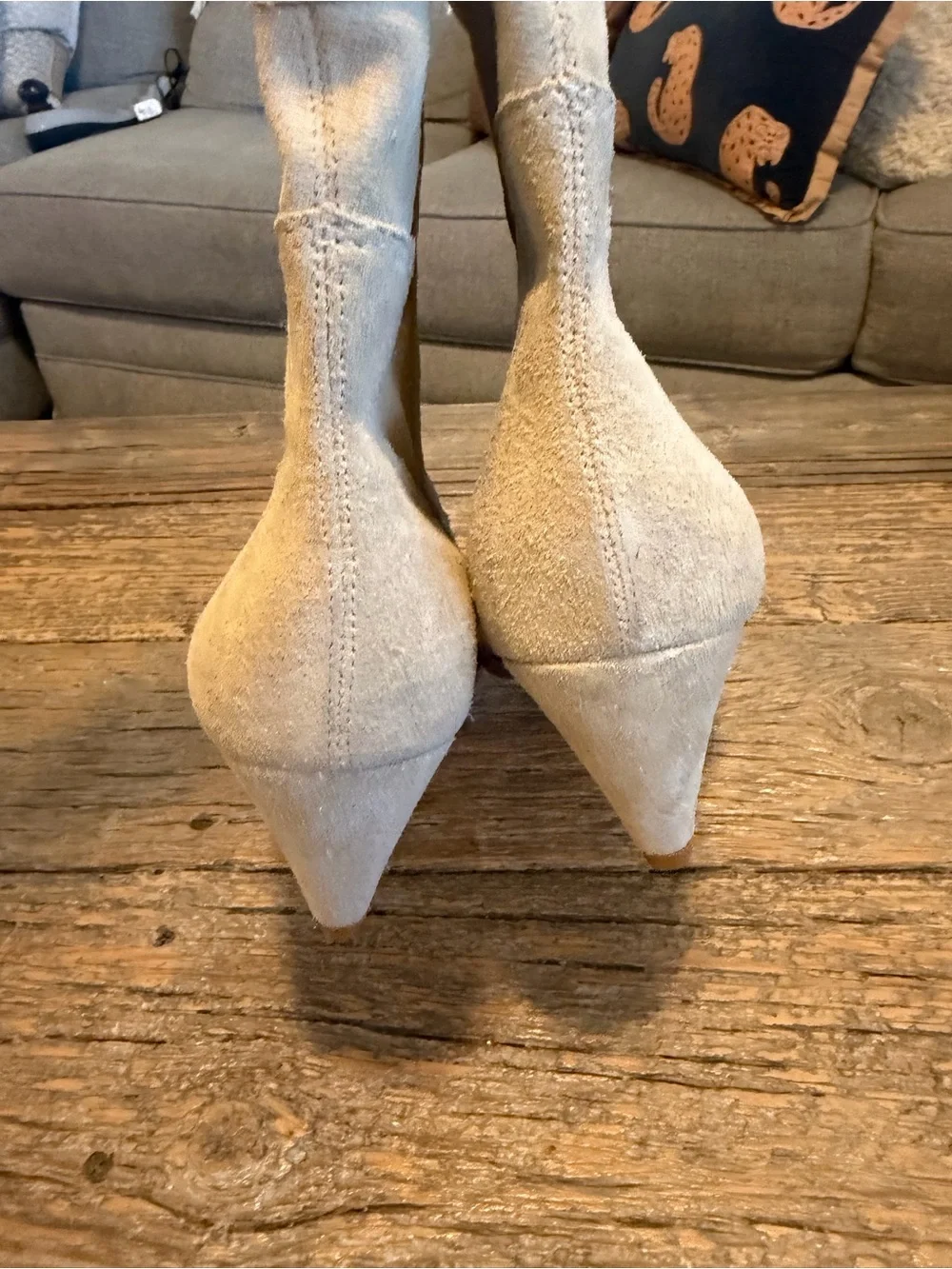 NWOT Larroudé Beige Suede Western Slouch Boot- Sz 11